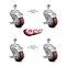 Service Caster 3 Inch Maroon Polyurethane Swivel 1/2 Inch Threaded Stem Caster Set with Brake SCC SCC-TS20S314-PPUB-MRN-TLB-121315-4 - alternate 5